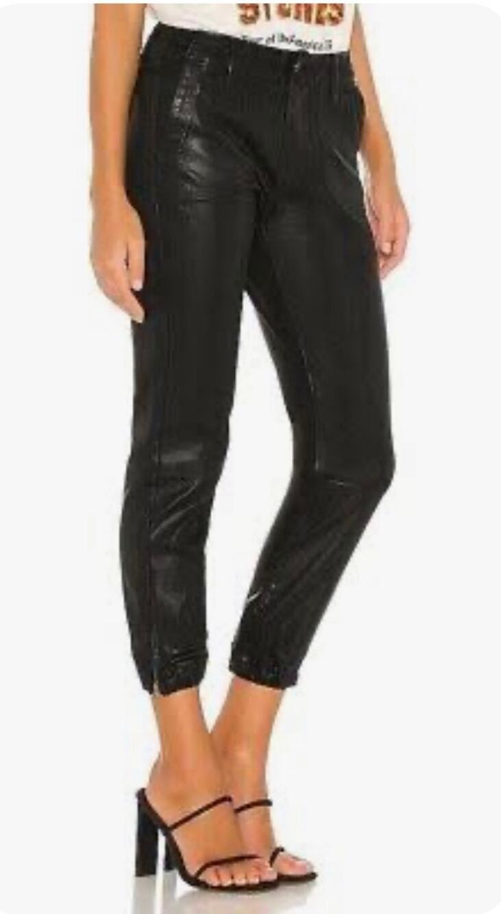 PAIGE Mayslie Jogger Black Fog Luxe Coating 27 NWT
